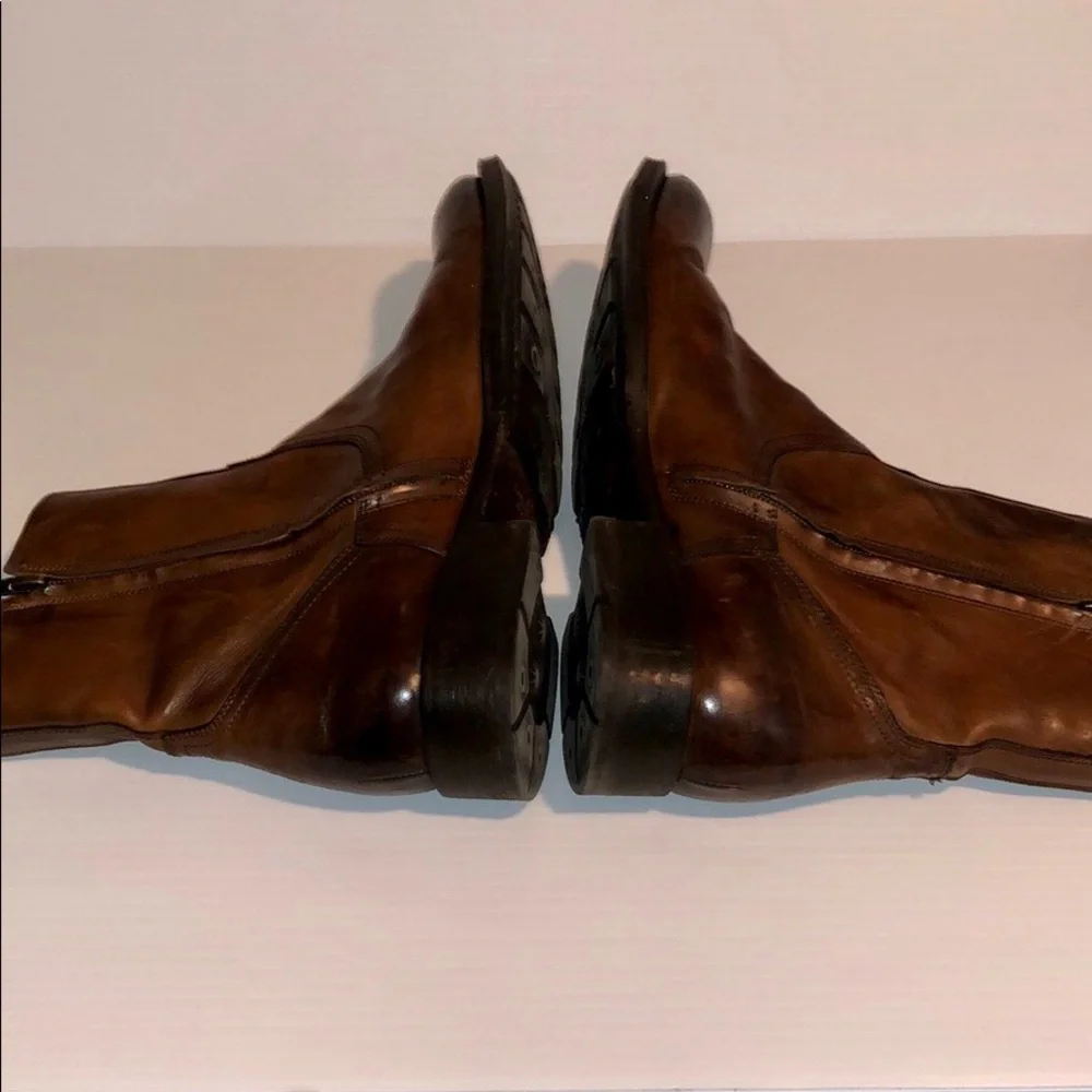Adam Derrick To Boot New York Chocolate brown ombré Captoe leather boots size 8
